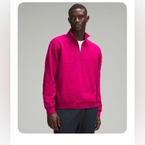 Lululemon French Terry Oversized Half Zip Wild Berry SZ Medium Great Condition